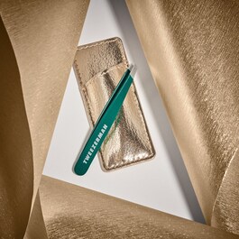Emerald Shimmer Mini Slant Tweezer & Case - Schräge Mini Pinzette mit Etui