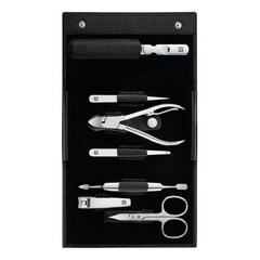 Maniküre Pediküre Set 7tlg. mit Nagelknipser, Leder, schwarz, ZWILLING BEAUTY