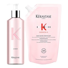 Genesis Bain Nutri-Fortifiant - Nachfüllbare Aluminiumflasche und Nachfüllpack, KÉRASTASE