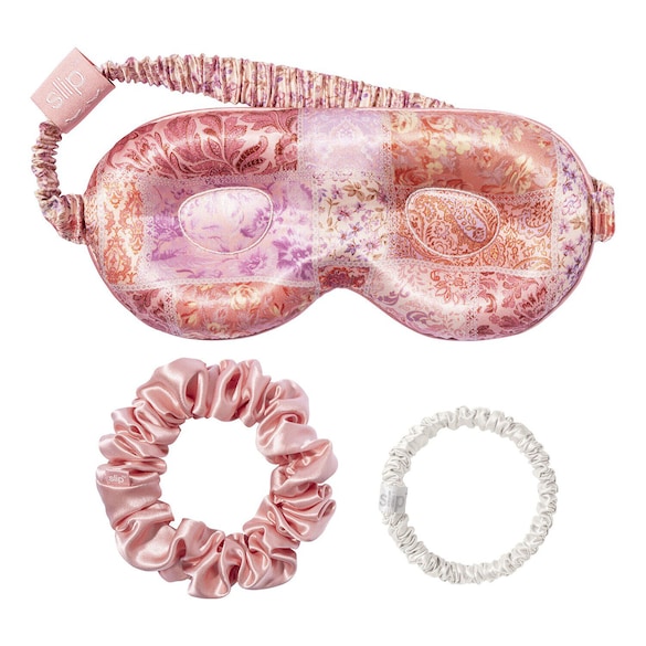 Pyjama-Party Boteh Set - Set Seidenmaske und Haargummi-Set, SLIPSILK