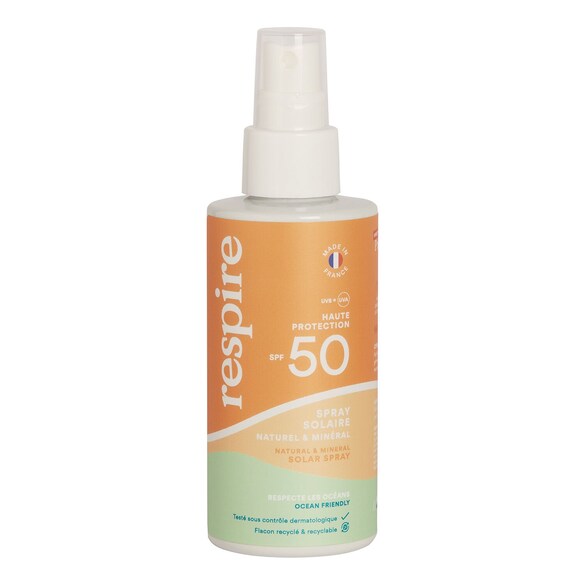 Natürlicher & mineralischer Sonnenschutzspray LSF 50, RESPIRE