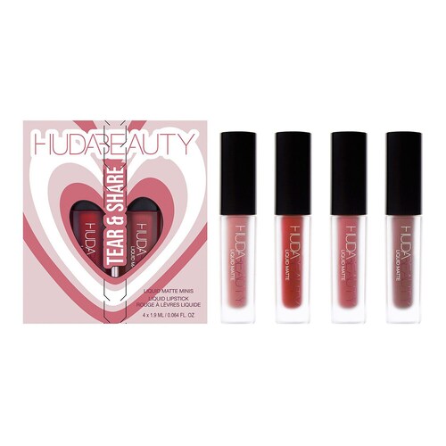 Huda Beauty - Tear & Share Liquid Matte Minis - Lippenstift Set - -liquid Matte Minis Valentines Day Quad
