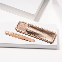 Mini Schräge Pinzette mit Etui