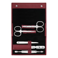 Maniküre Pediküre Set 5tlg. mit Nagelschere, Leder, Rot, ZWILLING BEAUTY