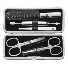 Maniküre Pediküre Set 5tlg. mit Nagelschere, Leder in Kroko-Optik, schwarz, ZWILLING BEAUTY