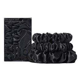 Back to basics - Haargummis aus reiner Seide Schwarz