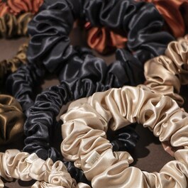 Back to basics - Haargummis aus reiner Seide für dunkelbraunes Haar