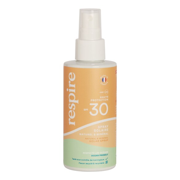 Natürlicher & Mineralischer Sonnenschutzspray LSF 30, RESPIRE