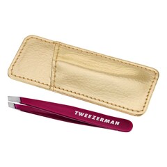 Celestial Fuchsia Mini Slant Tweezer - Schräge Mini Pinzette mit Etui, TWEEZERMAN