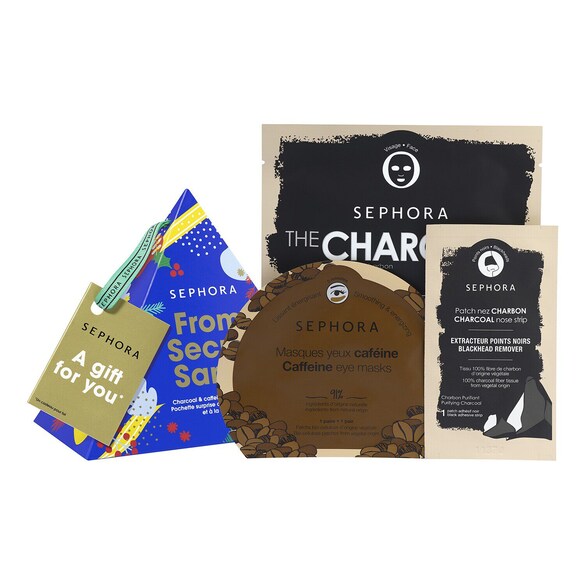 From Secret Santa - Überraschungstäschchen mit Kohle- und Koffeinpflege, SEPHORA COLLECTION