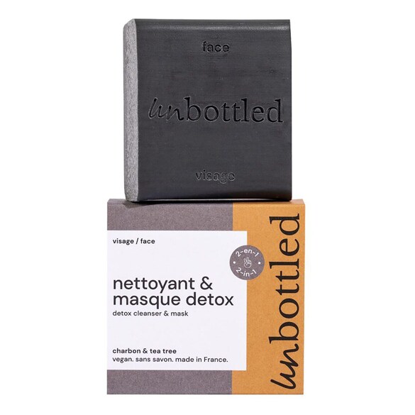 Fester Reiniger & Detox-Maske - Gesichtspflege mit Kohle und Teebaum, UNBOTTLED