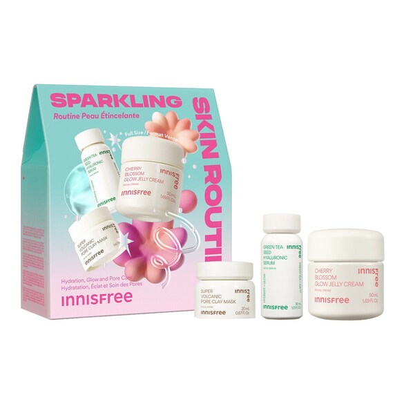 Sparkling Skin Routine Set - Für Feuchtigkeitsversorgung, Glow und Porenpflege, INNISFREE