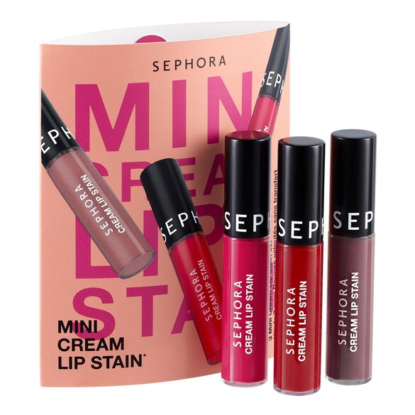 Mini Cream Lip Stain - Set mit 3 kussechten, samtig matten Mini-Lippenstiften, SEPHORA COLLECTION